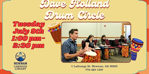 Imagem principal do evento Drum Circle with Dave Holland