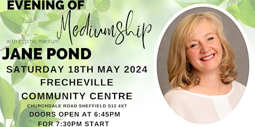 An Evening of mediumship at Frecheville Community Centre, Sheffield primary image