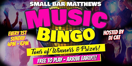Imagem principal do evento 1st Sunday Music Bingo at Small Bar Matthews