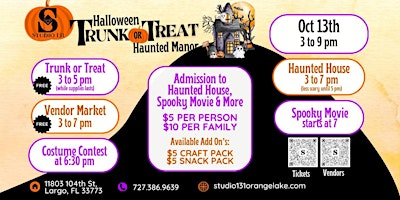 Primaire afbeelding van Halloween Trunk or Treat Haunted Manor