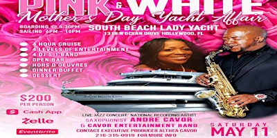 Imagem principal do evento Hollywood Florida Smooth Jazz Pink & White Mother's Day 4 Hour Yacht Affair