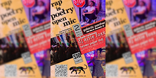 Imagem principal do evento Rap is Poetry Open Mic Night @ Galactic Panther Art Gallery
