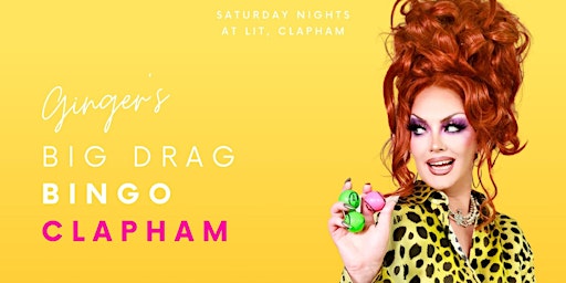 Imagem principal de Ginger's Big Drag Bingo: Clapham (Doors 6pm) Show 8-9.30pm