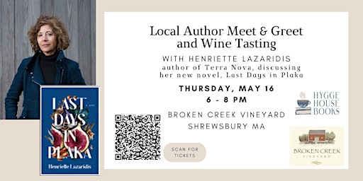 Primaire afbeelding van Meet Author Henriette Lazaridis at Broken Creek Vineyard