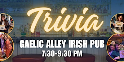 Imagem principal do evento TRIVIA @GAELIC ALLEY IRISH PUB