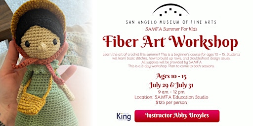 Imagem principal do evento SAMFA Summer for Kids: Fiber Art Workshop