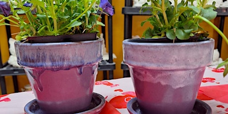 Paint a Pot and Pick a Pansy for it. Ceramic Painting Class