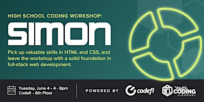 Hauptbild für High School Coding Workshop at Codefi Session 1: Simon