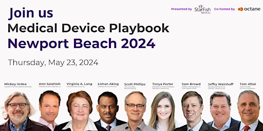 Primaire afbeelding van Medical Device Playbook 2024 Newport Beach