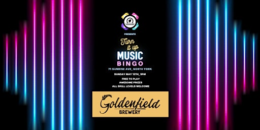 Imagem principal do evento Turn It Up Music Bingo at Goldenfield Brewery