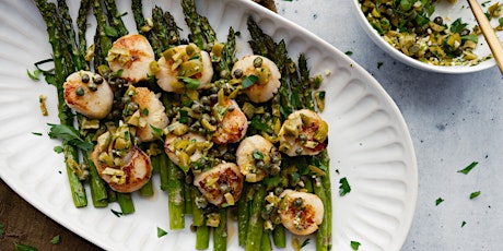 FREE Virtual Cooking Class: Seared Scallops with Citrus Olive Relish