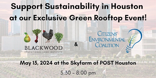 Primaire afbeelding van Support Sustainability in Houston  at our Exclusive Green Rooftop Event!