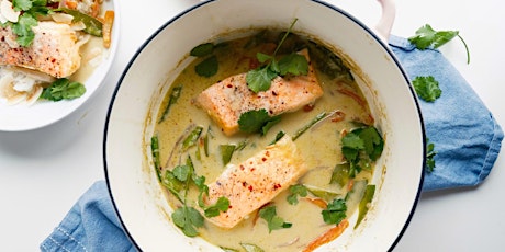 FREE Virtual Cooking Class: Green Curry Salmon with Lemongrass Rice