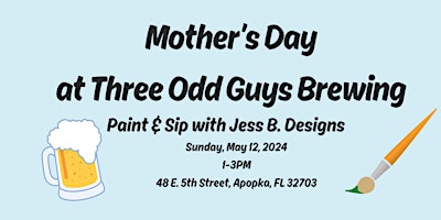 Imagem principal do evento Mother's Day Paint & Sips at Three Odd Guys Brewing