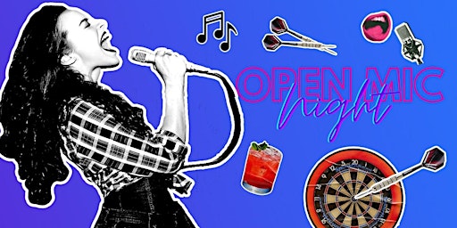 Primaire afbeelding van LATIN THEMED OPEN MIC NIGHT: FREE TO SING & PLAY DARTS