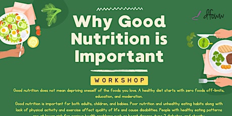 Why Good Nutrition is Important Family and Children Workshop - FREE