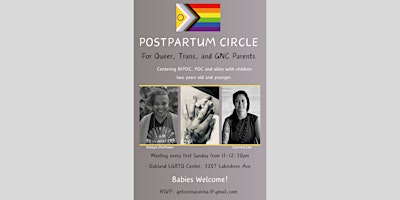 Postpartum Community Circle for Queer and Trans Parents (May) primary image