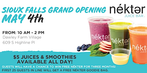 Nékter Juice Bar® Grand Opening in Sioux Falls, SD! primary image