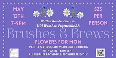 Imagem principal do evento Brushes & Brews Wild Flowers For Mom