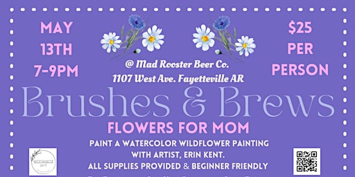 Imagem principal do evento Brushes & Brews Wild Flowers For Mom