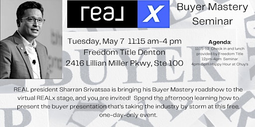 Image principale de REALx: Buyer Mastery Seminar Denton