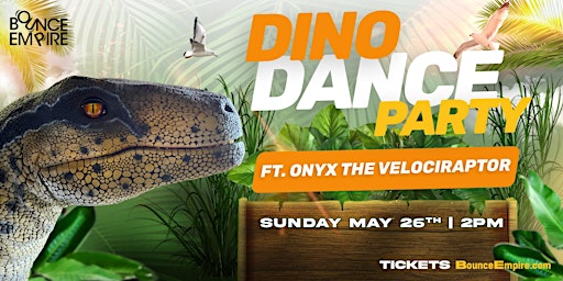 Primaire afbeelding van Dino Dance Party with Onyx the Velociraptor + All Day Pass