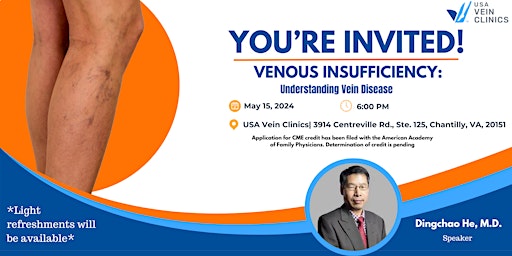 Imagem principal do evento FREE CME Credit Event: Venous Insufficiency - Understanding Vein Disease