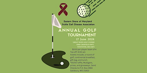 Primaire afbeelding van The Eastern Shore of Maryland  Sickle Cell  Annual Golf Tournament