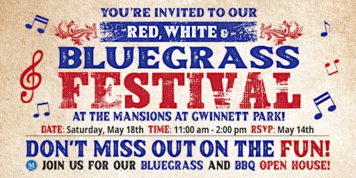 Imagem principal do evento Bluegrass Festival At The Mansions At Gwinnett Park SIL