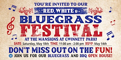 Imagen principal de Bluegrass Festival At The Mansions At Gwinnett Park SIL