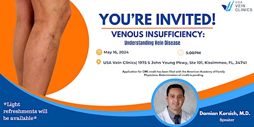 Imagen principal de FREE CME Credit Event: Venous Insufficiency - Understanding Vein Disease