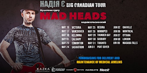 Imagem principal do evento Вадим Красноокий (MAD HEADS) | Niagara Falls -  Jun 9 | BIG CANADIAN TOUR