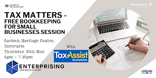 Tax Matters - FREE Bookkeeping For Small Businesses Session primary image