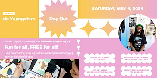 Imagem principal do evento de Youngsters Day Out 2024 -  Free Bus Transportation from Oakland to the de Young museum