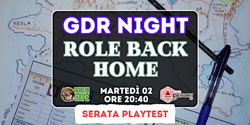 Imagem principal do evento GDR Night  - GDR night PlayTest ROLE BACK HOME