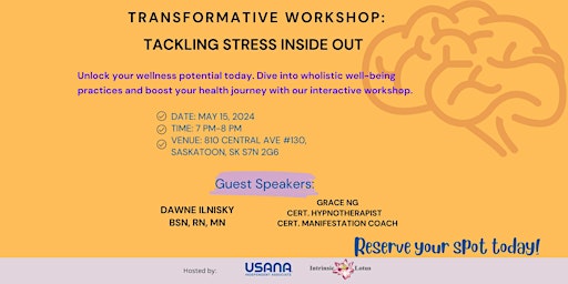 transformative workshop: Tackling Stress Inside Out primary image