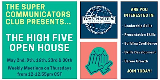 Primaire afbeelding van Toastmasters Club Online Open House  - Be our Guest!