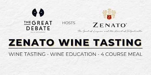 Imagen principal de Zenato Wine Tasting Hosted by The Great Debate Bar & Restaurant
