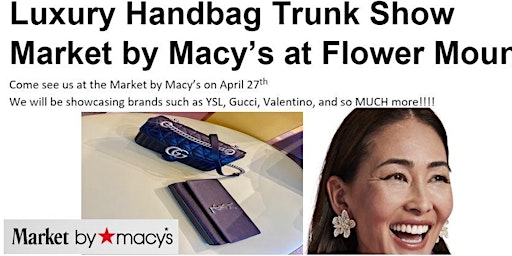 Imagem principal do evento Luxury Designer Handbag Trunk Show at Flower Mound Market by Macy's