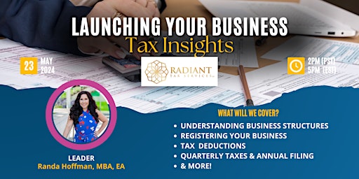 Primaire afbeelding van Launching Your Business: Tax Insights for Entrepreneurs