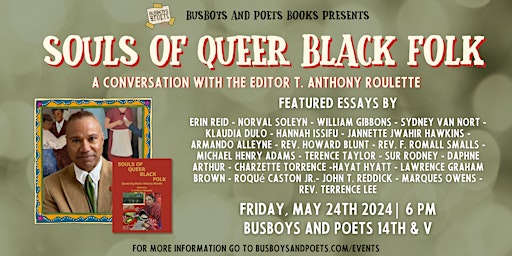 Immagine principale di SOULS OF QUEER BLACK FOLK | A Busboys and Poets Books Presentation 