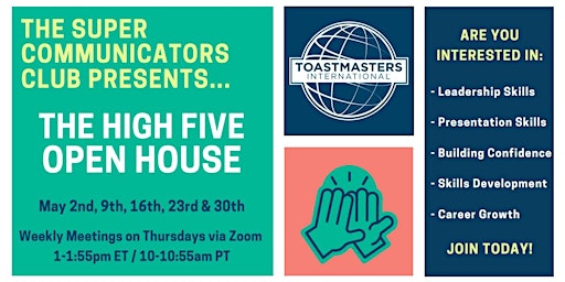 Hauptbild für Toastmasters Club Online Open House  - Be our Guest!