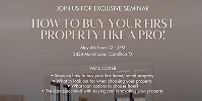Imagem principal de How to buy your first home/rental property like a PRO!