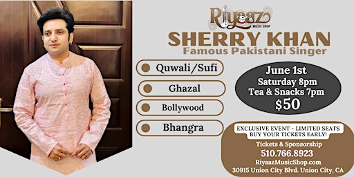Immagine principale di Sherry Khan - Famous Pakistani Singer  Quwali/Sufi/Ghazal/Bollywood/Bhangra 