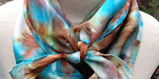 Imagem principal de Painting  Cowgirl Wild Rag Silk Scarves with Alcohol Inks