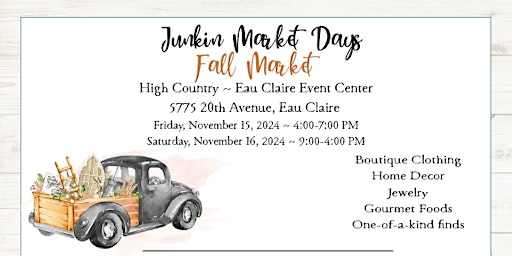 Hauptbild für Junkin' Market Days Fall Event (Vendors)