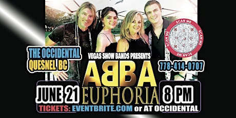 ABBA EUPHORIA will take the stage at THE OCCIDENTAL in QUESNEL, BC JUNE 21!