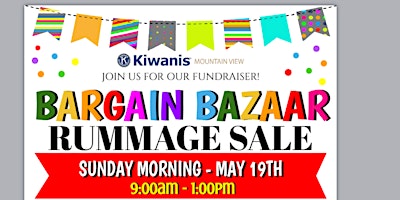 Kiwanis Club SUPER Bargain Bazaar  Sunday AM primary image