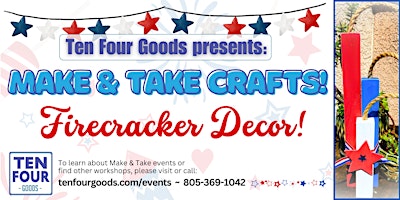 Imagen principal de Make & Take Craft Class, Firecracker Decor, Iron Oaks Winery