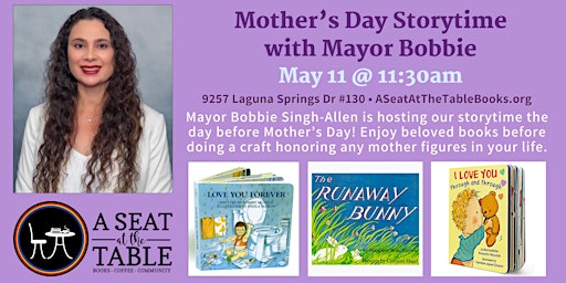 Imagem principal do evento Mother's Day Storytime with Mayor Bobbie Singh-Allen